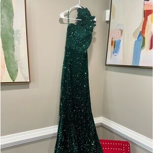 Green evening gown all eyes on you!!